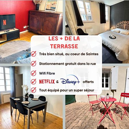 La Terrasse - Parking Gratuit - Fibre - Rdc - Centre Ville 생트 외부 사진